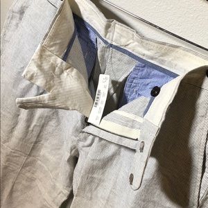 J. Crew Linen Pinstripe Slacks